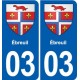 03 Abrest blason ville autocollant plaque stickers