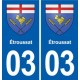 03 Abrest blason ville autocollant plaque stickers