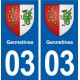 03 Gennetines blason ville autocollant plaque stickers