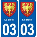 03 Abrest blason ville autocollant plaque stickers