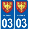 03 Abrest blason ville autocollant plaque stickers