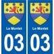 03 Le Montet escudo de armas de la ciudad de etiqueta, placa de la etiqueta engomada