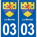 03 Le Montet blason ville autocollant plaque stickers