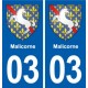 03 Abrest blason ville autocollant plaque stickers