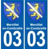 03 Marcillat-en-Combraille coat of arms, city sticker, plate sticker