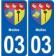 03 Abrest blason ville autocollant plaque stickers