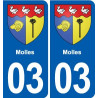 03 Abrest blason ville autocollant plaque stickers