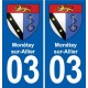 03 Abrest blason ville autocollant plaque stickers