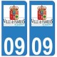 09 Pamiers blason ville autocollant plaque