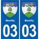 03 Abrest blason ville autocollant plaque stickers