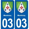 03 Abrest blason ville autocollant plaque stickers