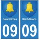 09 Saint-Girons blason ville autocollant plaque