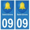 09 Saint-Girons blason ville autocollant plaque