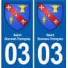 03 Saint-Bonnet-Tronçais stemma, città adesivo, adesivo piastra