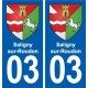 03 Abrest blason ville autocollant plaque stickers