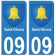 09 Saint-Girons blason ville autocollant plaque