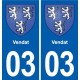 03 Abrest blason ville autocollant plaque stickers