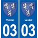 03 Abrest blason ville autocollant plaque stickers