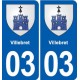 03 Abrest blason ville autocollant plaque stickers