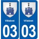 03 Abrest blason ville autocollant plaque stickers