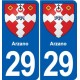 29 Bannalec blason autocollant plaque stickers ville
