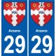 29 Bannalec blason autocollant plaque stickers ville