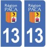 13 Bouches du Rhône autocollant plaque
