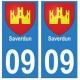 09 Saverdun blason ville autocollant plaque