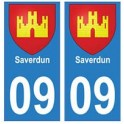 09 Saverdun blason ville autocollant plaque