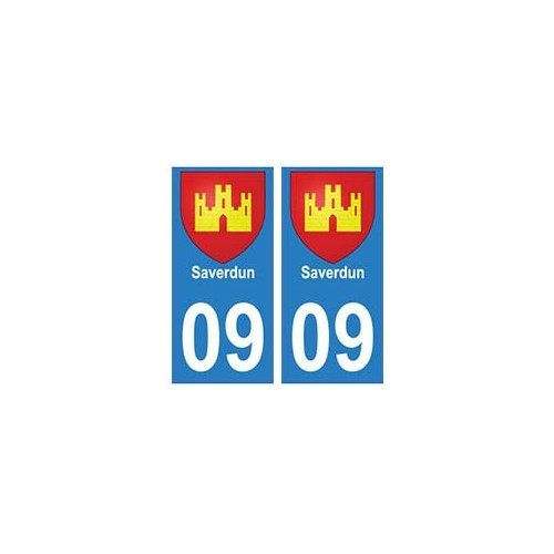 09 Saverdun blason ville autocollant plaque