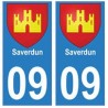 09 Saverdun blason ville autocollant plaque