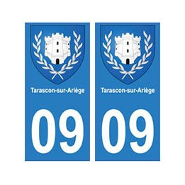 09 Tarascon-sur-Ariège blason ville autocollant plaque