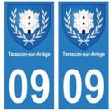 09 Tarascon-sur-Ariège blason ville autocollant plaque
