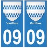 09 Varilhes blason ville autocollant plaque