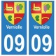 09 Verniolle coat of arms city sticker plate