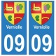 09 Verniolle blason ville autocollant plaque