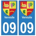 09 Verniolle blason ville autocollant plaque