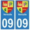 09 Verniolle blason ville autocollant plaque