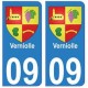 09 Verniolle blason ville autocollant plaque