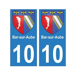 10 Bar-sur-Aube ville autocollant plaque