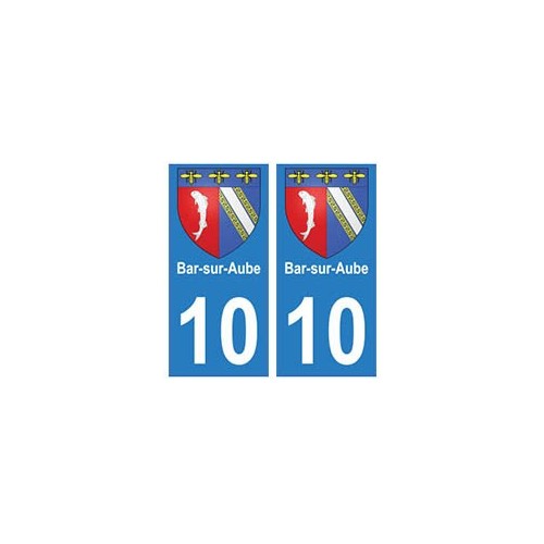 10 Bar-sur-Aube ville autocollant plaque