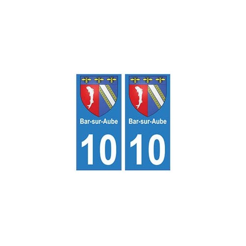 10 Bar-sur-Aube ville autocollant plaque