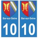 10 Bar-sur-Seine autocollant plaque