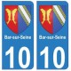 10 Bar-sur-Seine autocollant plaque