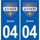 04 Volonne blason ville autocollant plaque stickers