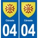 04 Céreste blason ville autocollant plaque stickers