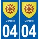 04 Céreste coat of arms, city sticker, plate sticker