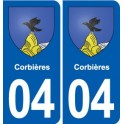 04 Corbières blason stadt aufkleber typenschild aufkleber