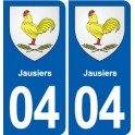04 Jausiers escudo de armas de la ciudad de etiqueta, placa de la etiqueta engomada