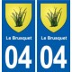 04 Le Brusquet blason ville autocollant plaque stickers
